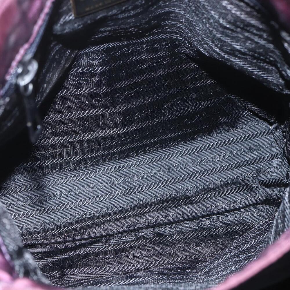 PRADA Hand Bag Nylon Metal Purple Gold Auth 155415 - Picture 11 of 16